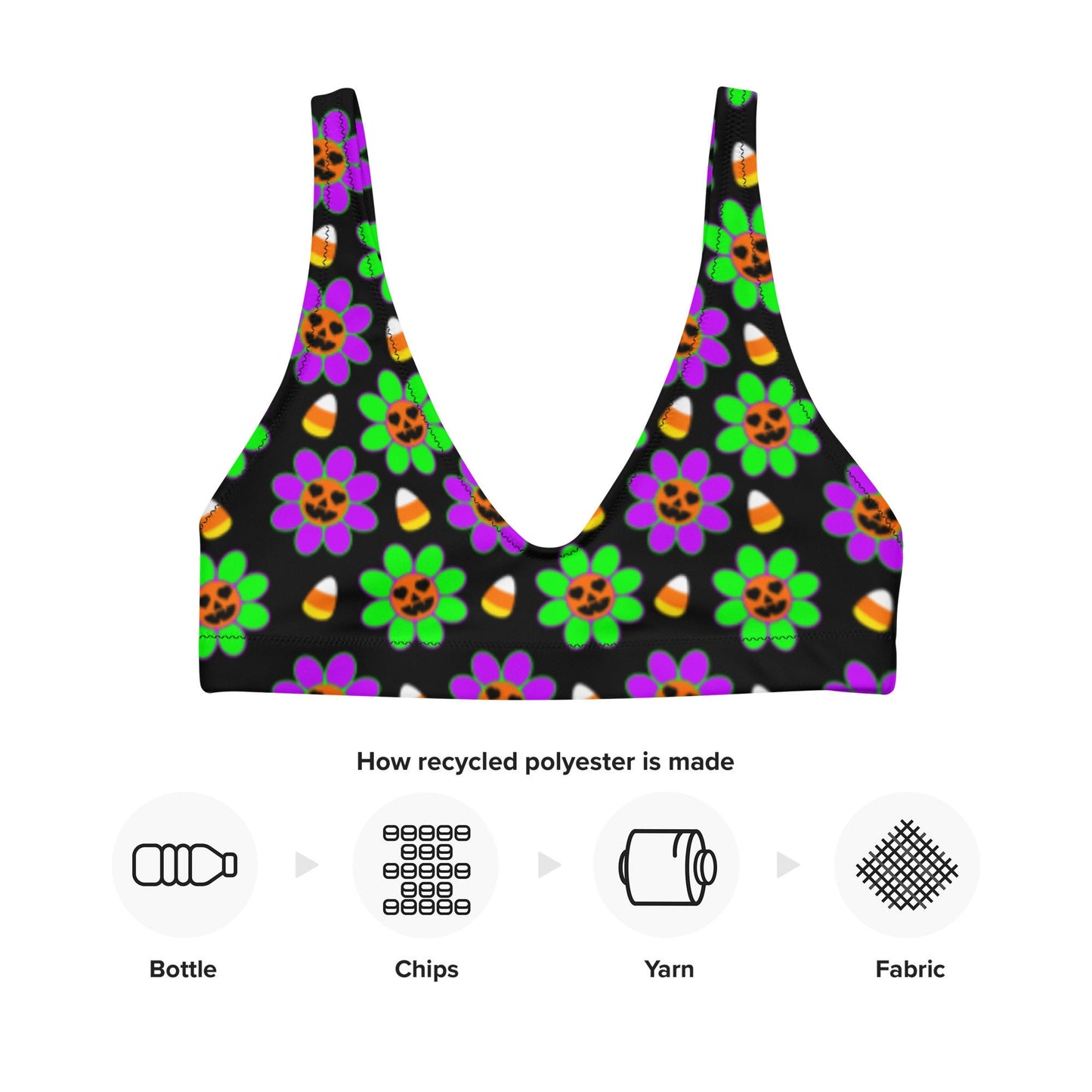 Pumpkin Daisy Recycled padded bikini top